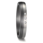 Partnerring 999 Tantal, 950 platina diamant 0.03 ct, 3 stenar, w-si