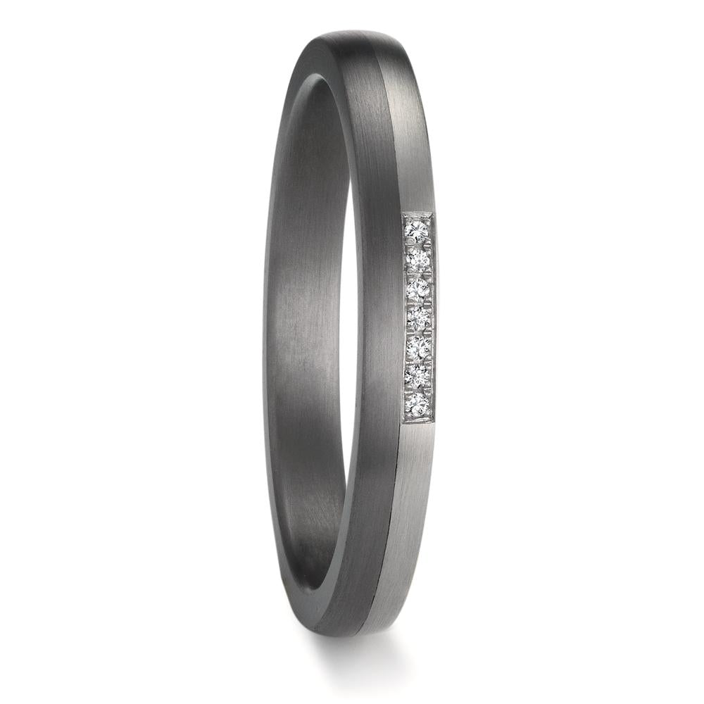 Partnerring 999 Tantal, 950 platina diamant 0.025 ct, 7 stenar, w-si