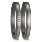 Partnerring 999 Tantal, 950 platina diamant 0.01 ct, 3 stenar, w-si