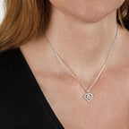 Halsband med hänge Silver Zirkoniumoxid rodiumpläterad Hjärta 40-42 cm Ø12.5 mm