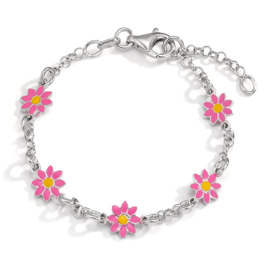 Armband Silver rodiumpläterad blomma 14-16 cm Ø7 mm