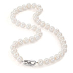 Collier Silver rodiumpläterad Sötvattensodlad pärla vit, 12 mm 50 cm