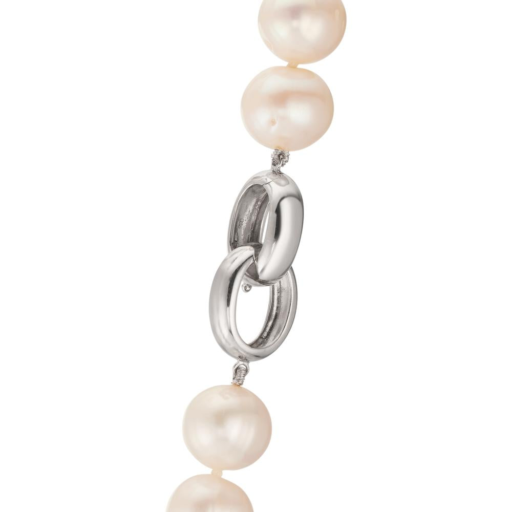 Collier Silver rodiumpläterad Sötvattensodlad pärla vit, 12 mm 50 cm