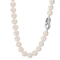 Collier Silver rodiumpläterad Sötvattensodlad pärla vit, 12 mm 50 cm