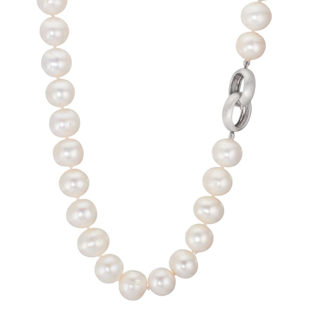 Collier Silver Sötvattensodlad pärla vit, 12 mm 50 cm