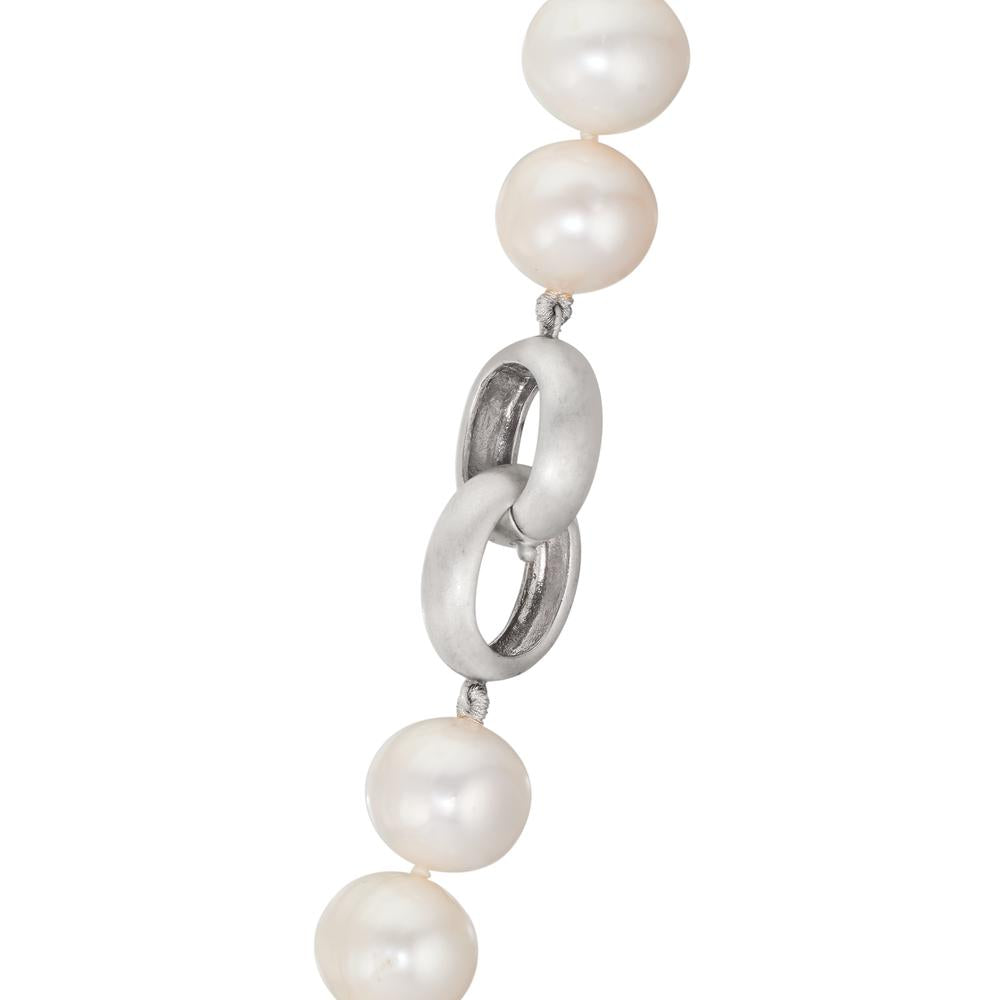 Collier Silver Sötvattensodlad pärla vit, 12 mm 50 cm