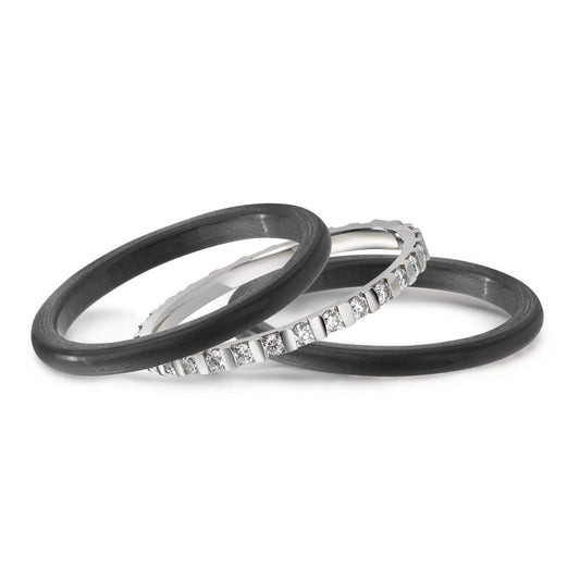 Ring set 950 platina, Kol diamant