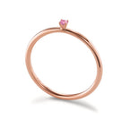 Sätt i ring Silver Zirkoniumoxid rosa, 2 mm ros guldpläterad