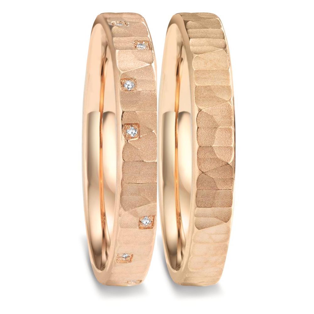 Partnerring 750/18 K roséguld diamant 0.026 ct, 13 stenar, w-vsi