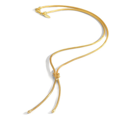 Collier Silver gul guldpläterad nod 50 cm