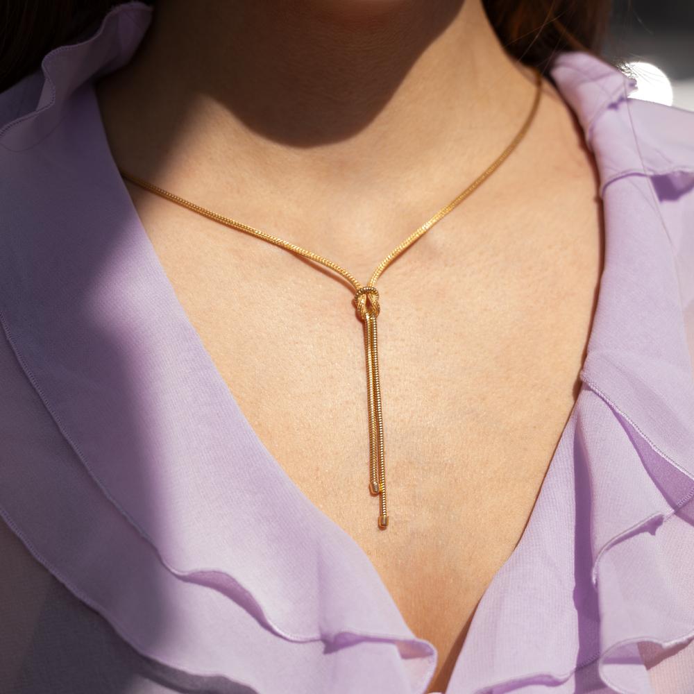 Collier Silver gul guldpläterad nod 50 cm