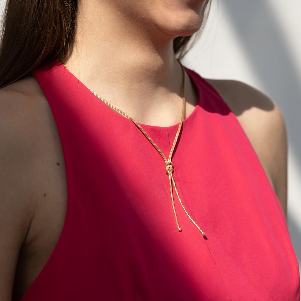 Collier Silver gul guldpläterad nod 50 cm