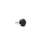 Örhängen 1 st Silver Zirkoniumoxid svart Ø7 mm