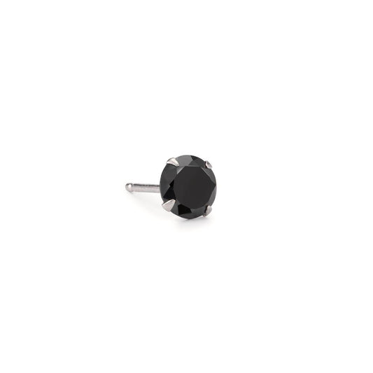 Örhängen 1 st Silver Zirkoniumoxid svart Ø7 mm