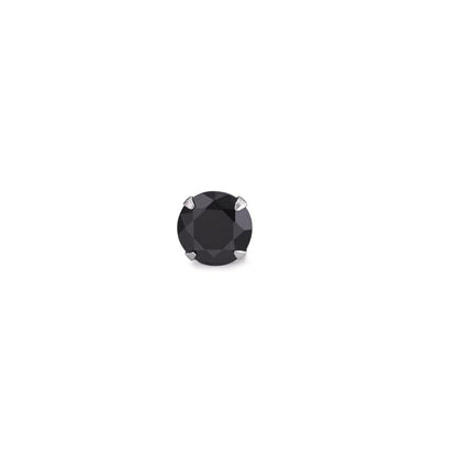 Örhängen 1 st Silver Zirkoniumoxid svart Ø7 mm