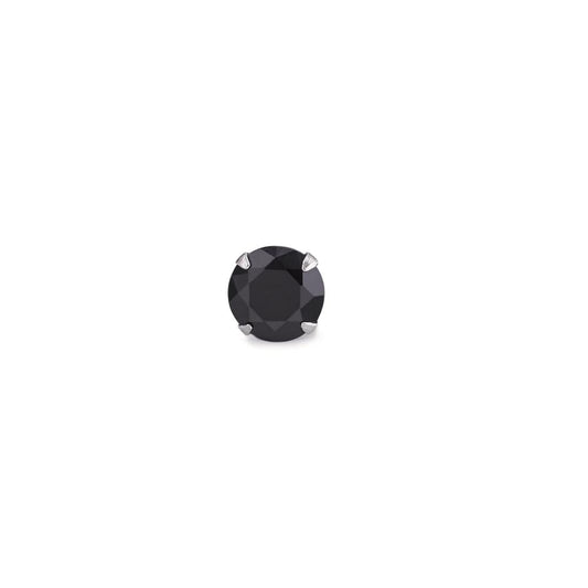 Örhängen 1 st Silver Zirkoniumoxid svart Ø7 mm
