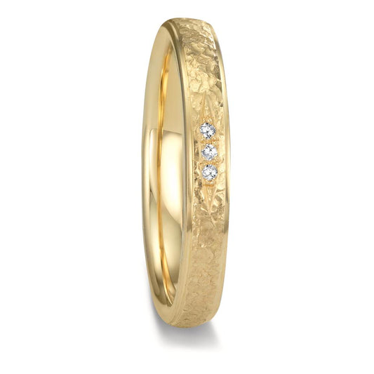 Partnerring 750/18 K gult guld diamant 0.015 ct, 3 stenar, tw-vsi