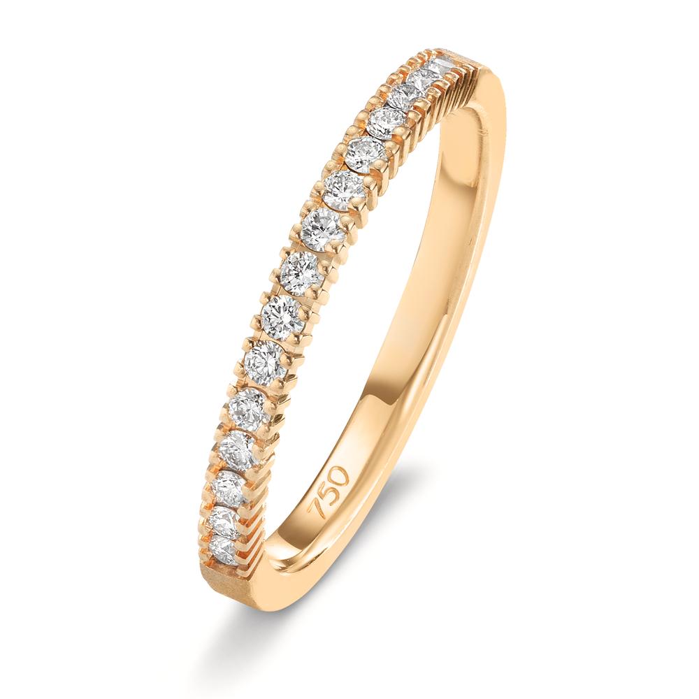 Partnerring 750/18 K roséguld diamant 0.225 ct, 15 stenar, w-si