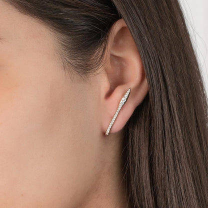 Örhängen Silver Zirkoniumoxid 44 stenar gul
