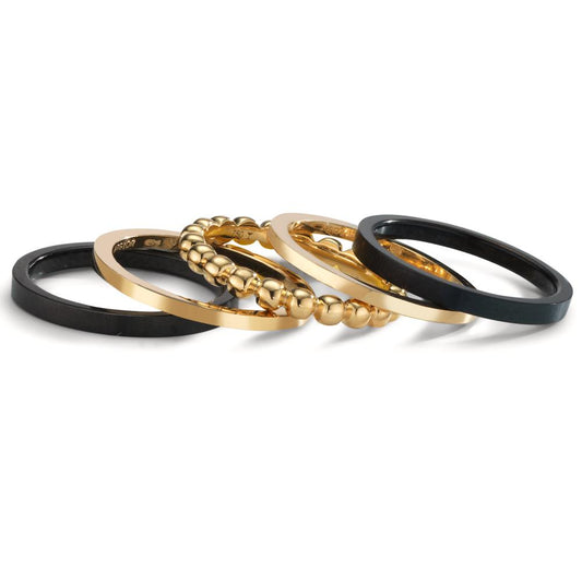 Ring set 750/18 K gult guld, titan