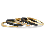 Ring set 750/18 K gult guld, titan diamant 0.50 ct, w-si
