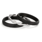 Ring set 750/18 K vitguld, Kol diamant 0.045 ct, 9 stenar, w-si