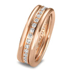 Ring set 750/18 K rött guld diamant 0.50 ct, w-si
