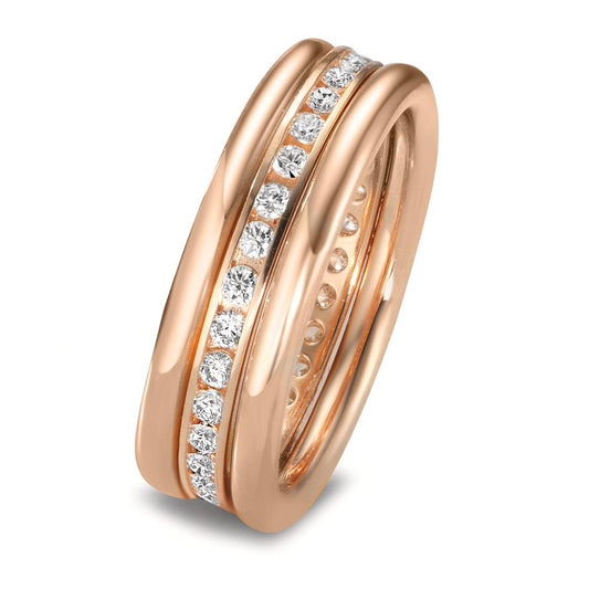 Ring set 750/18 K rött guld diamant 0.50 ct, w-si