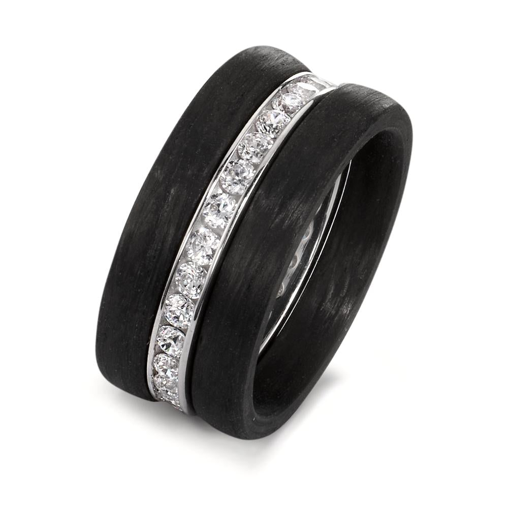 Ring set 750/18 K vitguld, Kol Zirkoniumoxid