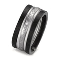 Ring set 750/18 K vitguld, titan diamant 0.014 ct, w-si