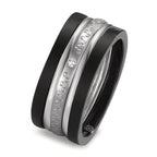 Ring set 750/18 K vitguld, titan diamant 0.014 ct, w-si