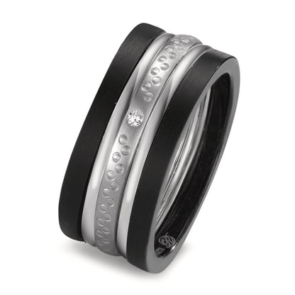 Ring set 750/18 K vitguld, titan diamant 0.014 ct, w-si