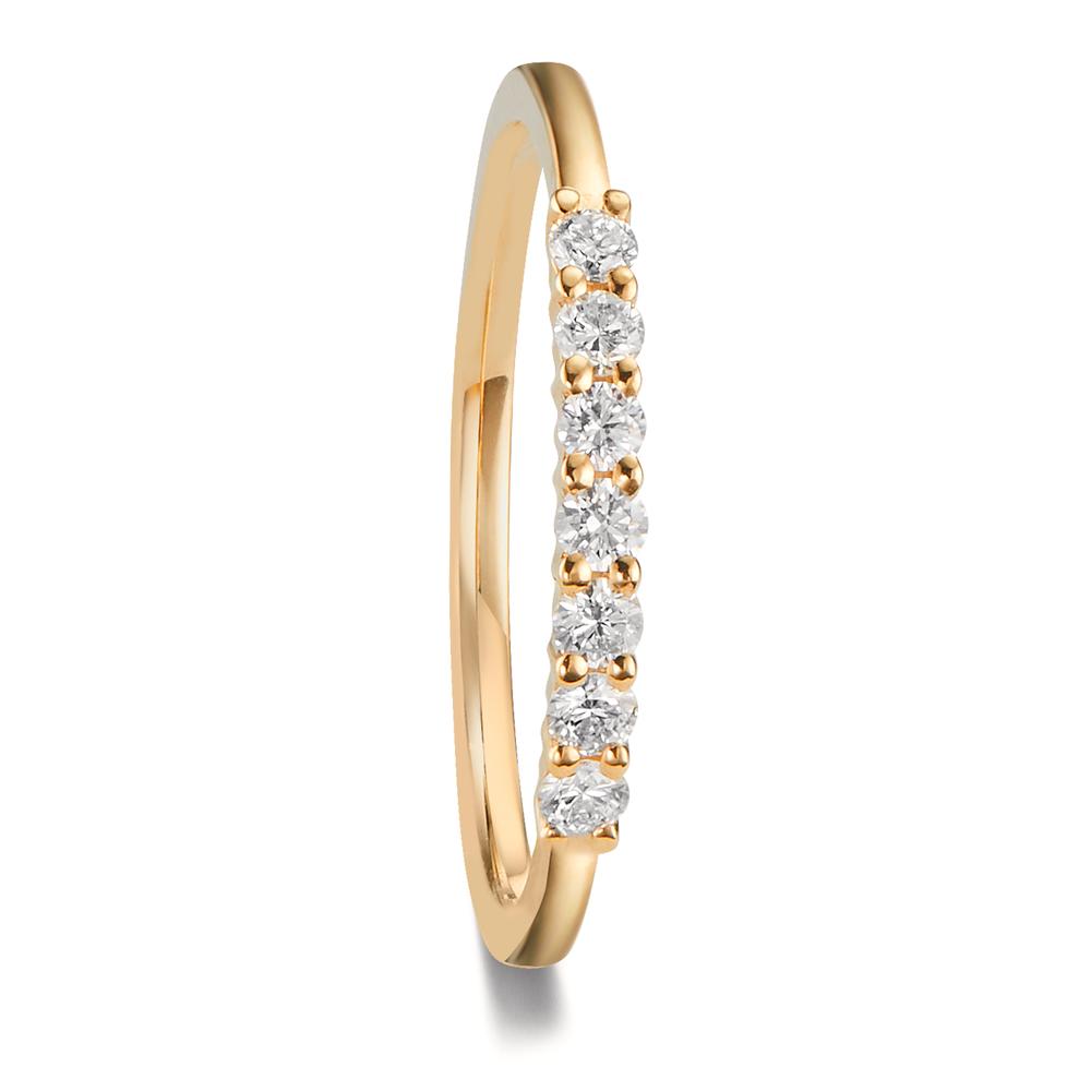 Partnerring 750/18 K gult guld diamant 0.259 ct, 7 stenar, w-si