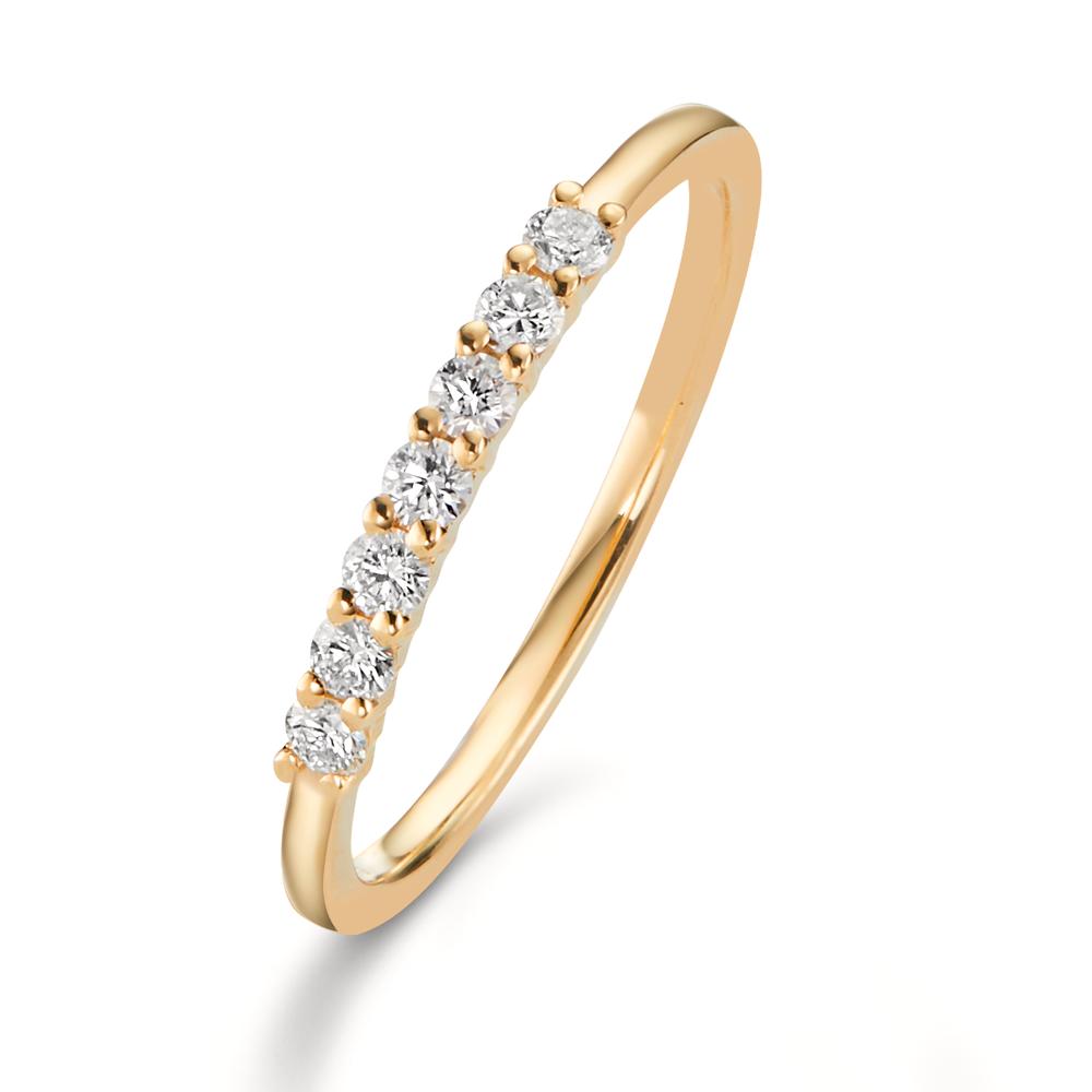 Partnerring 750/18 K gult guld diamant 0.259 ct, 7 stenar, w-si