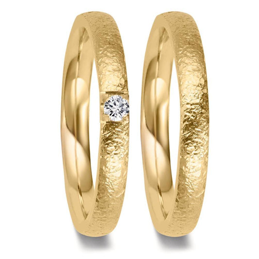 Partnerring 750/18 K gult guld diamant 0.09 ct, w-vsi