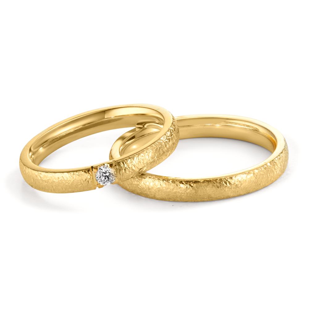 Partnerring 750/18 K gult guld diamant 0.09 ct, w-vsi