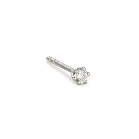 Örhängen 1 st 750/18 K vitguld diamant 0.04 ct, w-si Ø2.5 mm