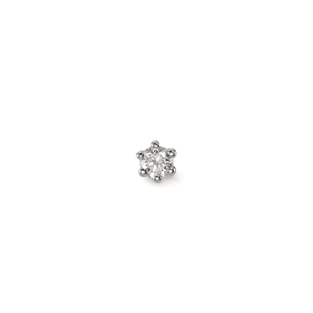 Örhängen 1 st 750/18 K vitguld diamant 0.04 ct, w-si Ø2.5 mm