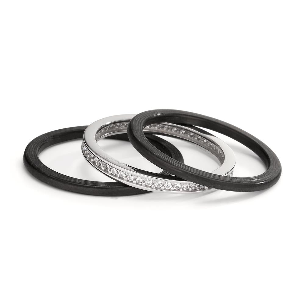 Ring set 375/9 K vitguld, Kol Zirkoniumoxid