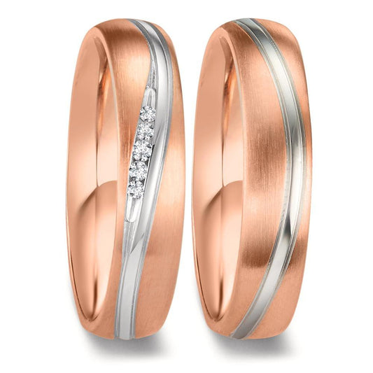 Partnerring 750/18 K vitguld, 750/18 K rött guld