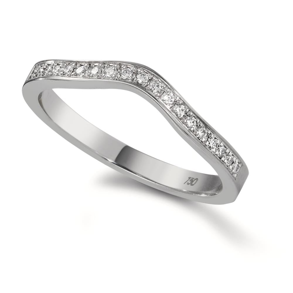 Minnesring 750/18 K vitguld diamant 0.095 ct, 19 stenar, tw-vsi