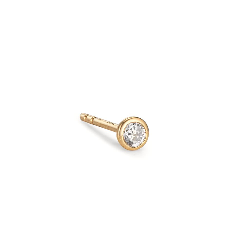 Örhängen 1 st 750/18 K gult guld Zirkoniumoxid Ø3 mm