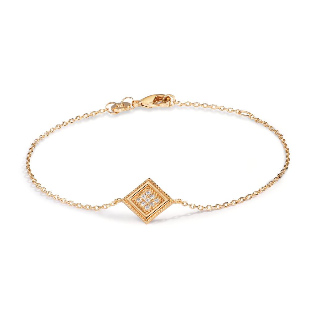 Armband Brons Zirkoniumoxid 9 stenar guldpläterad 16-18 cm