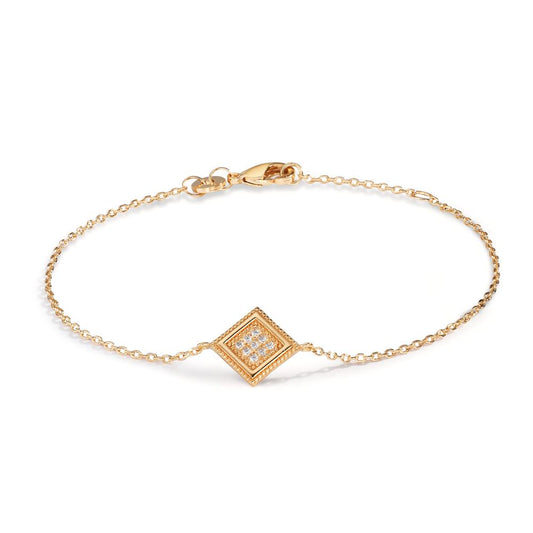 Armband Brons Zirkoniumoxid 9 stenar guldpläterad 16-18 cm