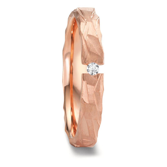 Partnerring 750/18 K rött guld diamant 0.05 ct, w-si