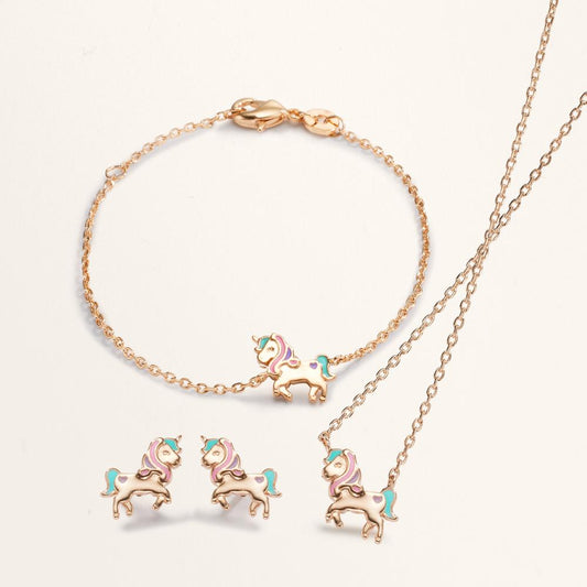 Collier Brons målad enhörning 35-37 cm