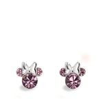 Örhängen med knoppar Silver Zirkoniumoxid violett, 6 stenar Ø6 mm