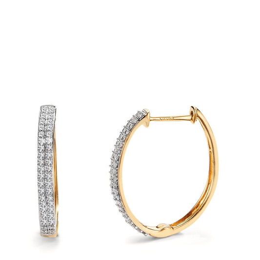 Hopfällbara örhängen 750/18 K gult guld diamant 0.25 ct, 84 stenar, w-si