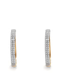 Hopfällbara örhängen 750/18 K gult guld diamant 0.25 ct, 84 stenar, w-si