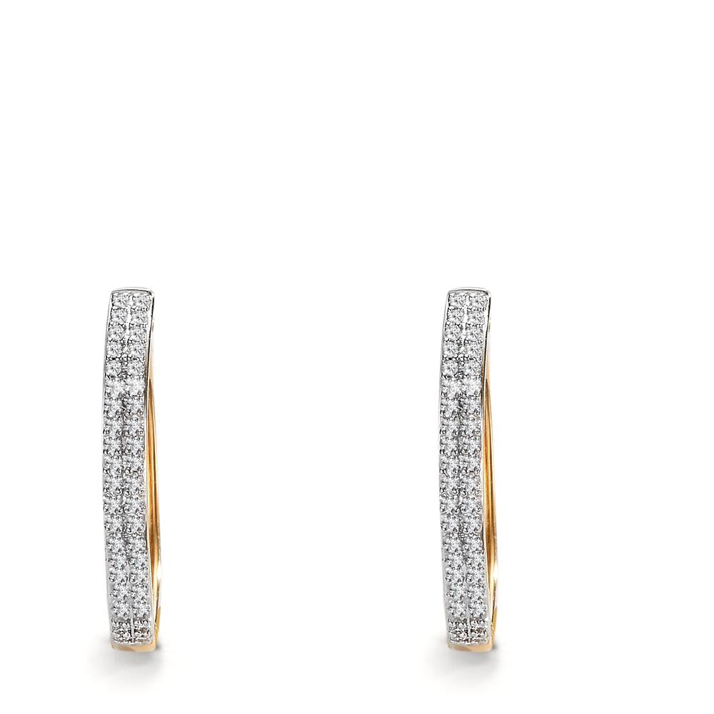 Hopfällbara örhängen 750/18 K gult guld diamant 0.25 ct, 84 stenar, w-si